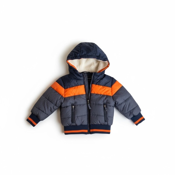 Rothschild Other - new Rothschild 𖠌 Striped Puffer Hoodie Jacket Parka 𖠌 Faux Sherpa 𖠌 Chambray